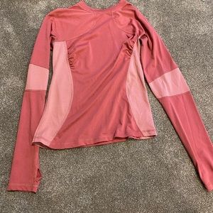 Pink lululemon silver infused active wear long sleeve size 4